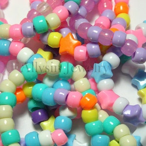 Pastel Kandi Bracelets, Fairy Kei Singles, Rainbow, Pastel Goth Rave Jewelry image 4