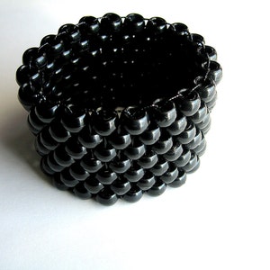 Black Kandi Cuff, Monochrome Black Bracelet, Raver Plur Jewelry image 2