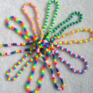 Kandi Necklaces, Neon Rave, Colorful, Rainbow image 3