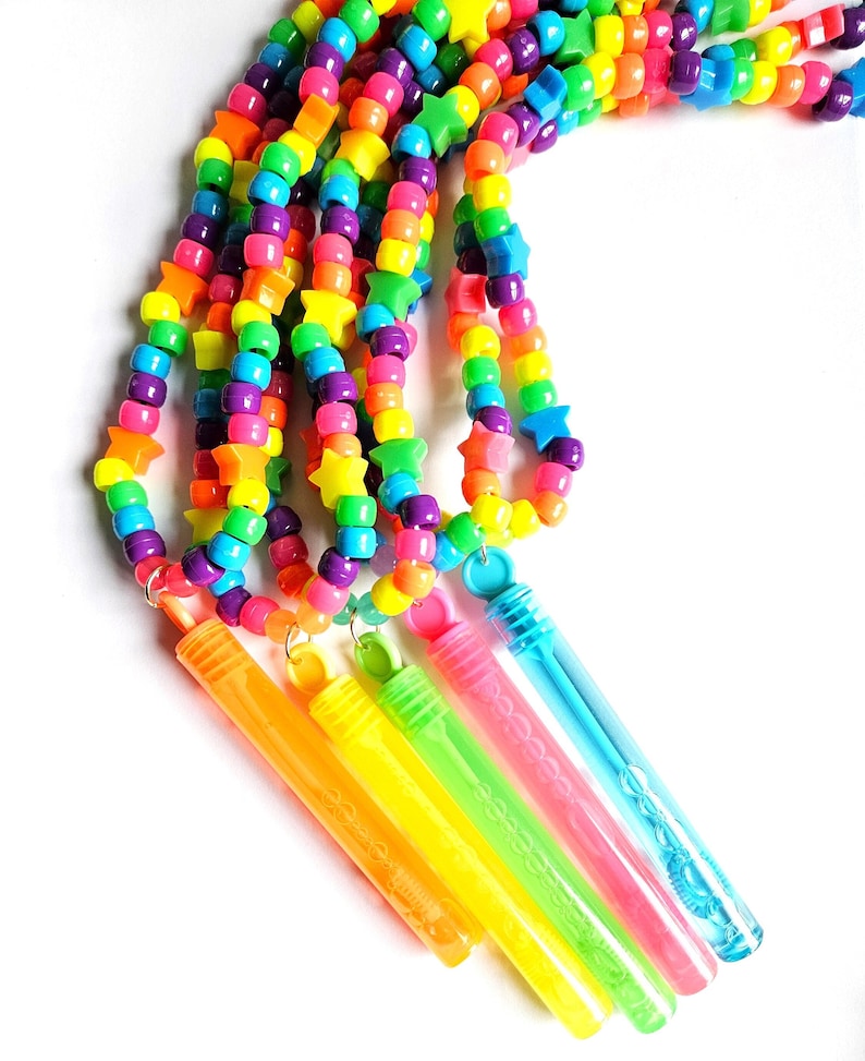 Bubbelstav Kandi Halsband, Regnbågsblåsare, Rave Plur bild 2