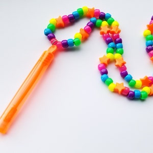 Bubbelstav Kandi Halsband, Regnbågsblåsare, Rave Plur bild 3
