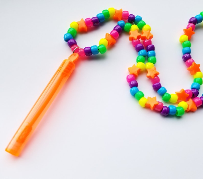 Bubbelstav Kandi Halsband, Regnbågsblåsare, Rave Plur bild 3