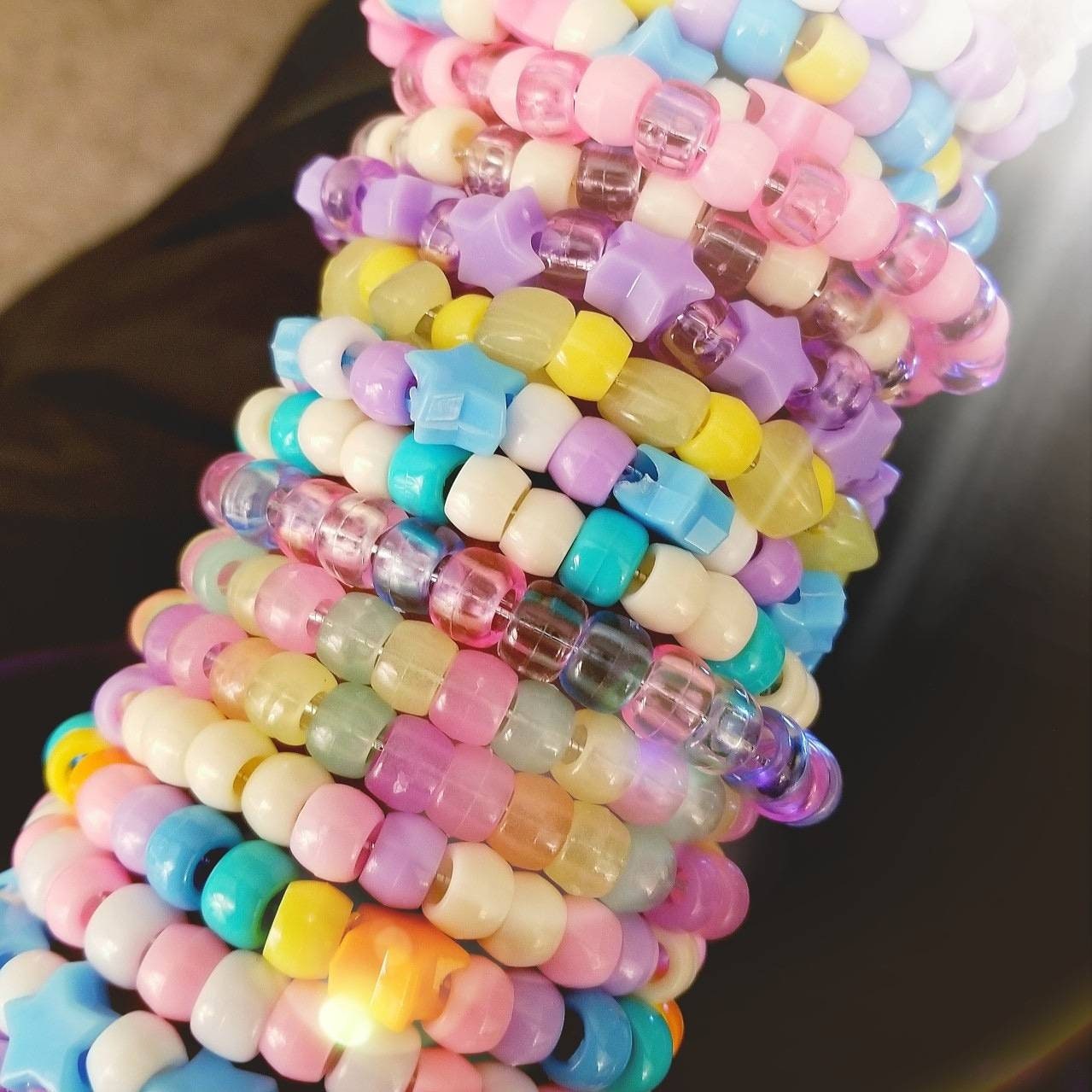 Pastel Pony Beads, Pastel Kandi Beads Charms, Fairy Kei Beads, Yumi Ka