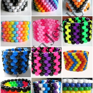 Create Your Own Kandi Cuff, Choose Colors and Patterns, Custom Kandi Cuff Bracelet