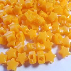Orange Star Pony Beads, Plastic Kandi Beads