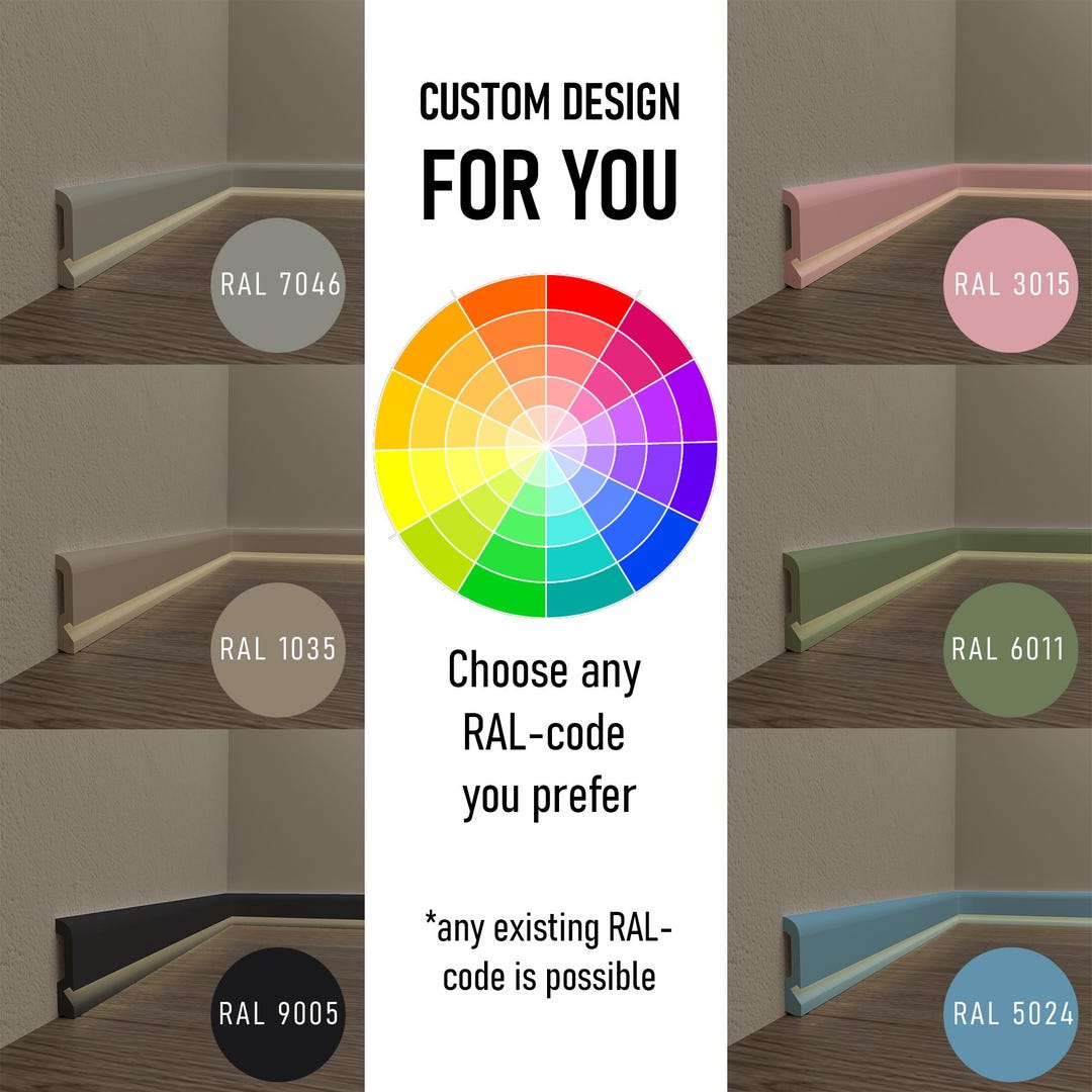 Modern Colored Baseboard Molding: Polymer Skirting Board, Any RAL Color ...
