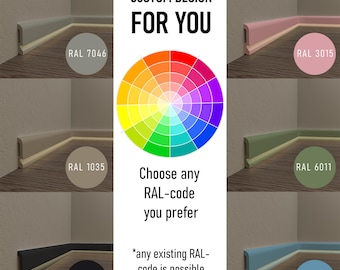 Modern Colored Baseboard Molding: Polymer Skirting Board, Any RAL Color