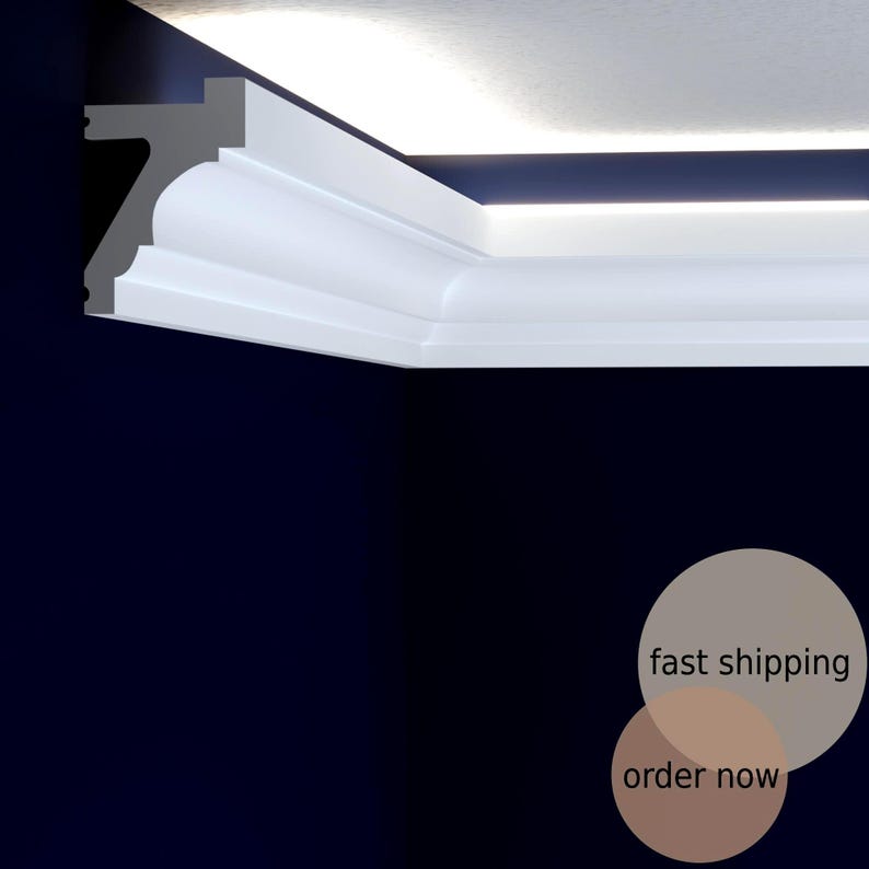 Our LED Light Crown Moulding pairs perfectly with wall panels and baseboards, creating a cohesive, elegant look. The built-in LED lights enhance your decor, adding a sophisticated glow that complements both traditional and modern styles.