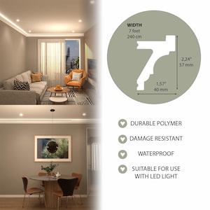 Transform your space with a touch of luxury and modern elegance. Our LED Light Crown Moulding enhances any living room or corridor, adding a sophisticated glow. Perfect for custom installations.