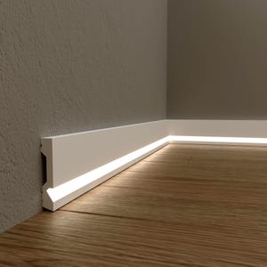 Led Floor Light Molding Baseboard, accent wall molding, flat skirting boards,  accent wall trim,  Each is W7&#39; / 240cm ONLY original listing
