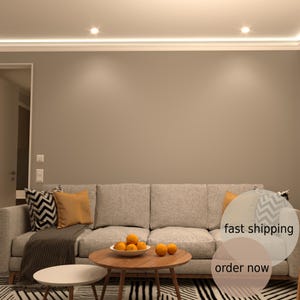 Our LED Light Crown Moulding is a perfect match for accent wall trim and skirting boards. Made from durable polymer, it seamlessly integrates with your decor, enhancing bedrooms, living rooms, and corridors with a sophisticated glow and modern elegan