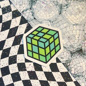 Adesivo Cubo de Rubik Azul e Verde