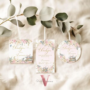 Etichetta per bomboniera "New Chapter Begin Bridal Shower" / Etichetta rotonda "Romantic Love Story" / Etichetta quadrata "Book Lover Storybook Bride to Be" NCB03