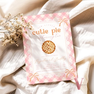 Cutie Pie ANY AGE Birthday Invitation | FALL Sweetie Pie Birthday Party Invite | Autumn Birthday | Gender Neutral Sweet Pie Themed Birthday