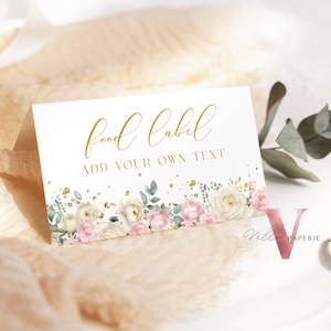Etiqueta de comida para fiesta de despedida de soltera "Nuevo Capítulo" / Decoración de mesa con una historia de amor romántica / Tarjeta de tienda para despedida de soltera con cuentos de amor para amantes de los libros NCB03