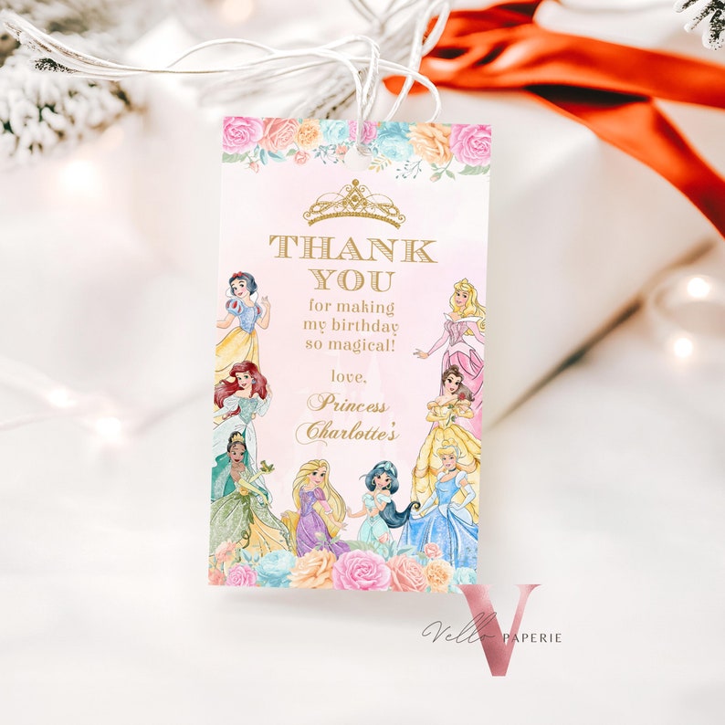 Vip Princess Tag Editable Princess Birthday Favor Tag | Once Upon A Time Birthday Party ...