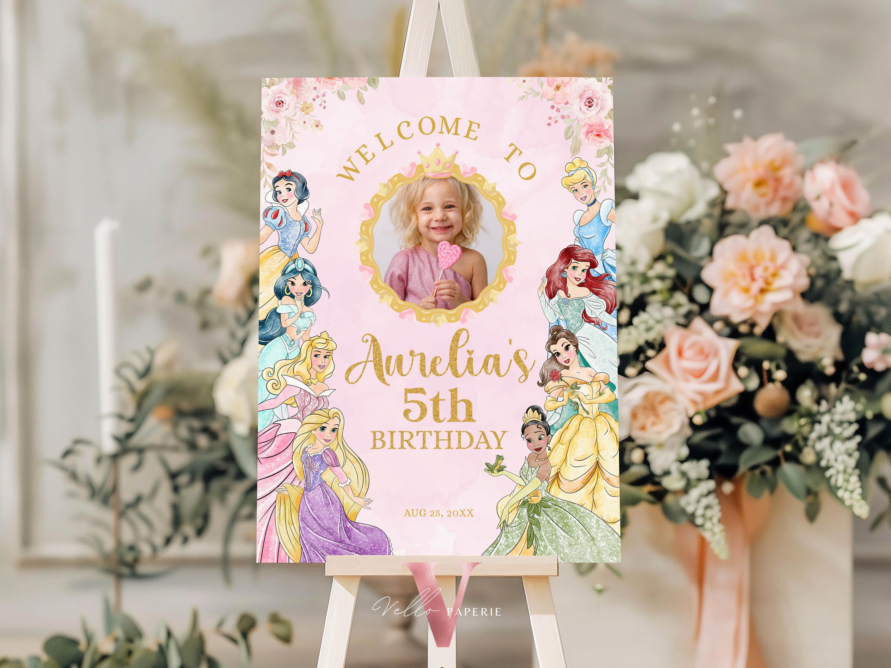 Editable Printable Photo Princess Birthday Welcome Sign | Once Upon a ...
