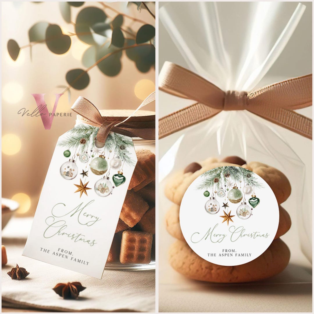 Editable Modern Minimalist Merry Christmas Tags | Modern Christmas ...
