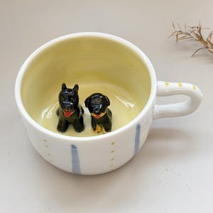 Custom Pet Mug Pet Figure Mug Handmade Ceramic Gift For Pet Lovers Peekaboo Coffee Mug/Customizable coffee mug with dog/Personalized Mug