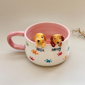 450ml-Pet Mug Custom Your idea Handmade Coffee Mug Birthday Gift for Pet Owner Family Gift Cute Dog Cappuccino Mug Hidden Animal Mug