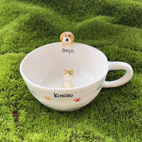 Personalized pet mug custom pet mug ceramic peekaboo mug/hidden animal coffee cup,Custom Cat and Dog Ceramic Mug,Gift For Dog Owner