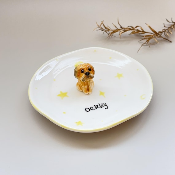 Personalised Pet Ring Dish/Pet Figurine Ceramic Jewelry Holder/Custom Dog Trinket Dish/Pet Lovers Gift For Pet Owner/Custom Pet Jewelry Dish