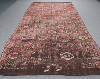 9x15 テラコッタ ヴィンテージ アフガン キリム ラグ、1940年代