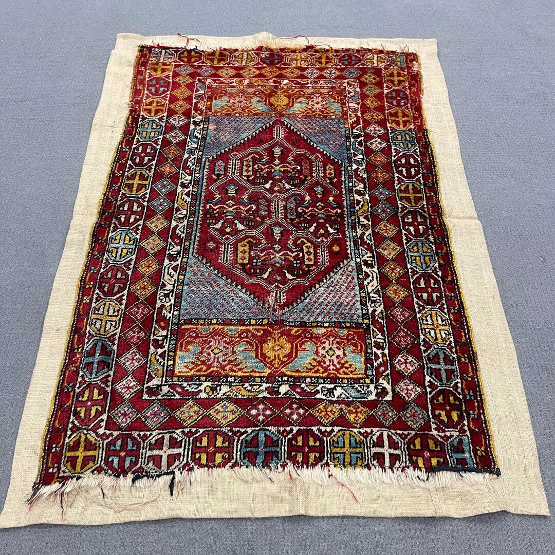 Turkish Abstract Rug Vintage Turkish Rug, Red Abstract Rug - Etsy