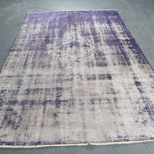 6x9 Large Rug, Turkish Rug, Vintage Rug, Antique, Rugs For Dining Room, 5.5x8.4 ft Blue Rug, Hand-Knotted Wool Area Rug, Boho Large Rug,