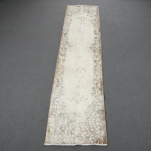 Turkish Rug, Patchwork Rug, Vintage Rug, 2x10 Runner Rug, Anatolian Rug, Rugs For Kitchen, 2x9.4 ft Beige Rug, Oriental Rugs, Hallway Rug,