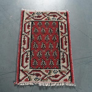 Vintage Teppich, 2x2 kleine Teppiche, türkischer Teppich, anatolische Teppiche, Teppiche für den Eintrag, 30x40 cm beige Teppich, Boho Chic türkischer Teppich, Badematte Boho,