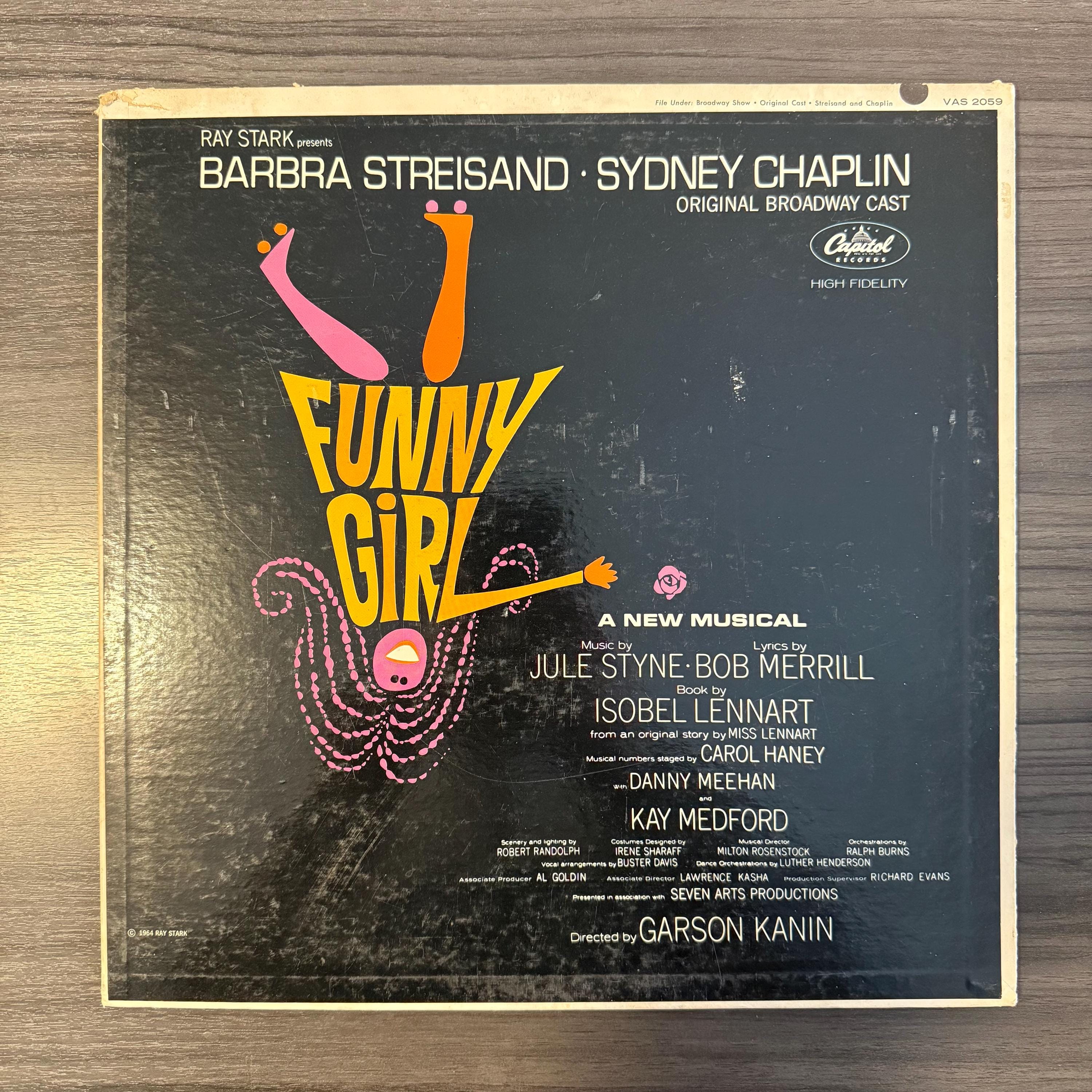 Funny Girl Original Broadway Musical Vinyl Record | Barbara Streisand Funny Girl LP Vinyl | Original Broadway Cast | Sydney Chaplin