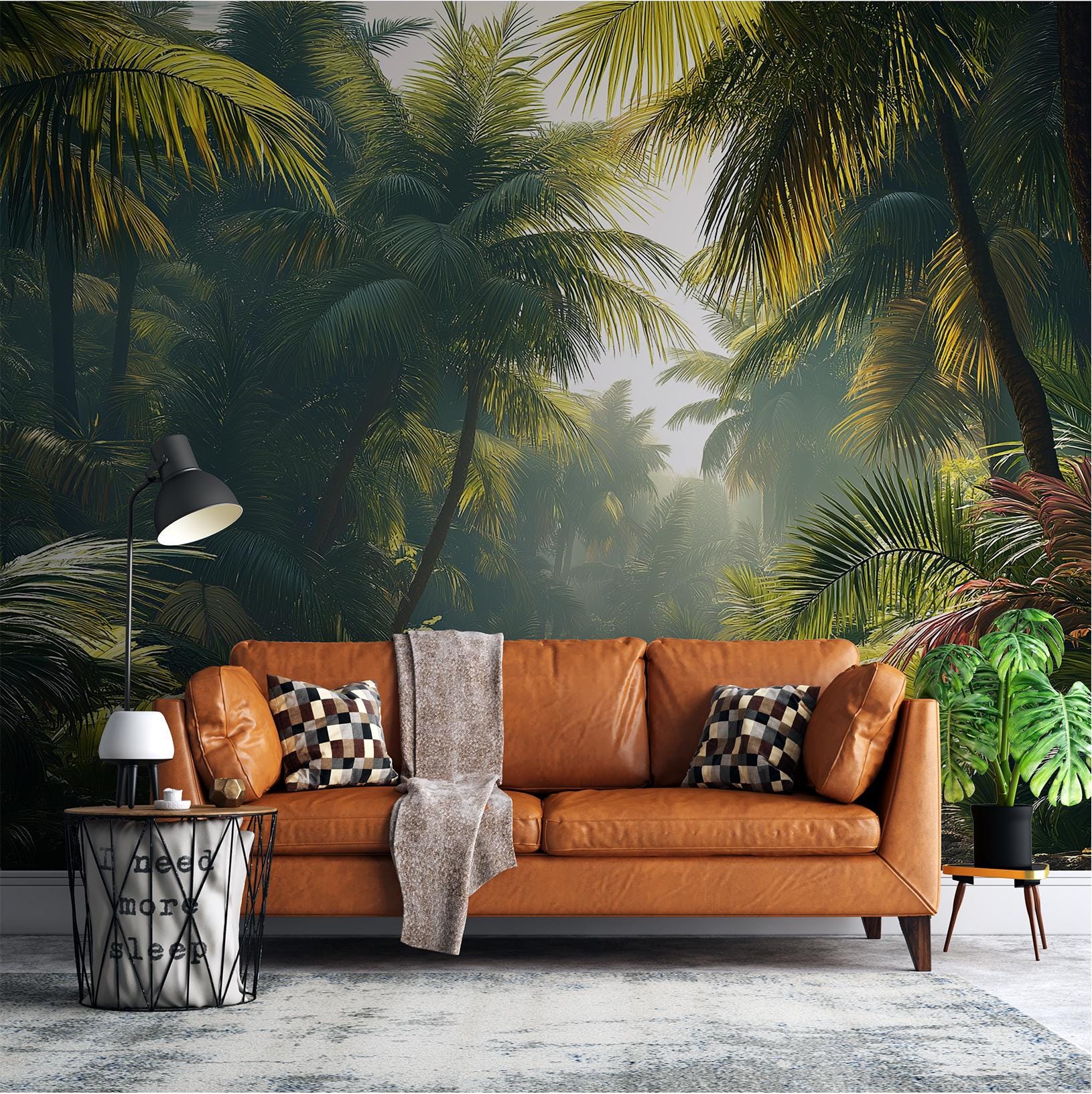 Tropical Forest Wallpaper Mural: Lush Jungle Stream Wall Art - Etsy
