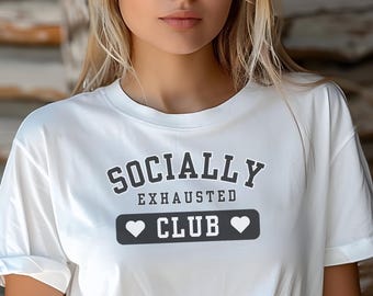 Funny Introvert T-Shirt | Socially Exhausted Shirt | Please Leave By 9 | Relatable Minimalist Shirt | Gift for Homebodies | Anti-Social Tee