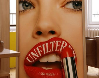 Lámina Pop Art de Labios Rojos: Decoración femenina y atrevida (Descarga digital)
