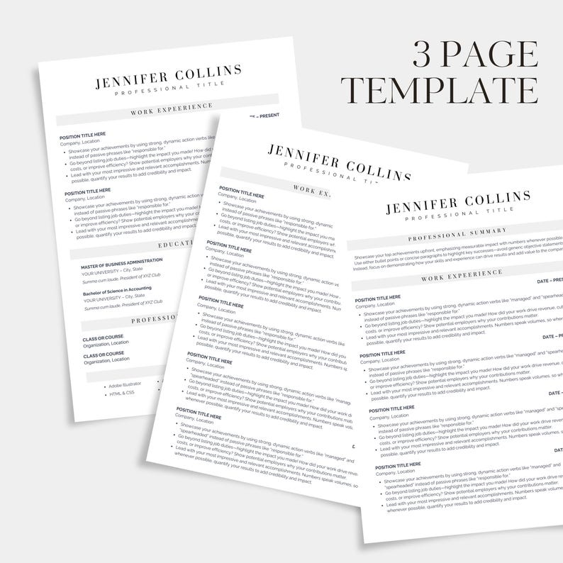 Cv Examples 5 Pages Modern Resume Template: 5-page Professional CV Design (canva, Digital ...