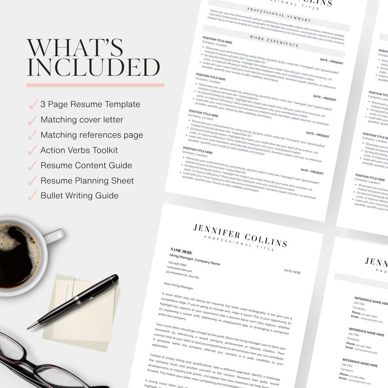 Cv Examples 5 Pages Modern Resume Template: 5-page Professional CV Design (canva, Digital ...