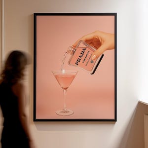 Luxury Martini Print | Fashion Pop Art Digital Download | Glam Wall Decor for Bar Cart, Vanity, or Coquette Bedroom