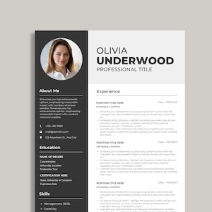Modelo de currículo executivo profissional 5 páginas | Modelo de CV + Carta de apresentação + Referências | Download digital instantâneo
