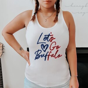 Let&#39;s Go Buffalo Sparkle Tank top, With FAUX glitter design, Buffalo tank top, Buffalo Sparkle, Let&#39;s Go Buffalo, Buffalo Football, 716