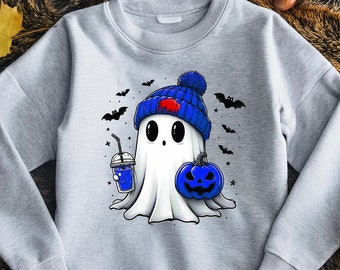 Buffalo Halloween Ghost Crewneck Sweatshirt, Buffalo Halloween Sweatshirt, Buffalo, Buffalo sweater, Ghost, Buffalo Football, Bills