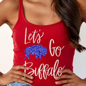 Let&#39;s Go Buffalo Sparkle Tank top, With FAUX glitter design, Buffalo tank top, Buffalo Sparkle, Let&#39;s Go Buffalo, Buffalo Football, 716