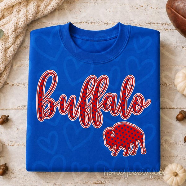 Buffalo Football Polka dot Sweatshirt | Buffalo Football, Buffalo Bills Sweatshirt, Buffalo, 716, Cute Buffalo Shirt, Buffalo Apparel