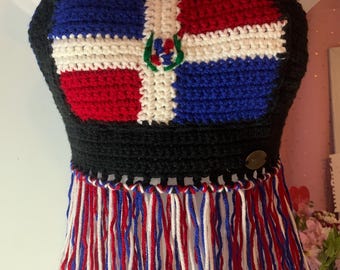 Bauchfreies Top mit Dominikanischer Flagge