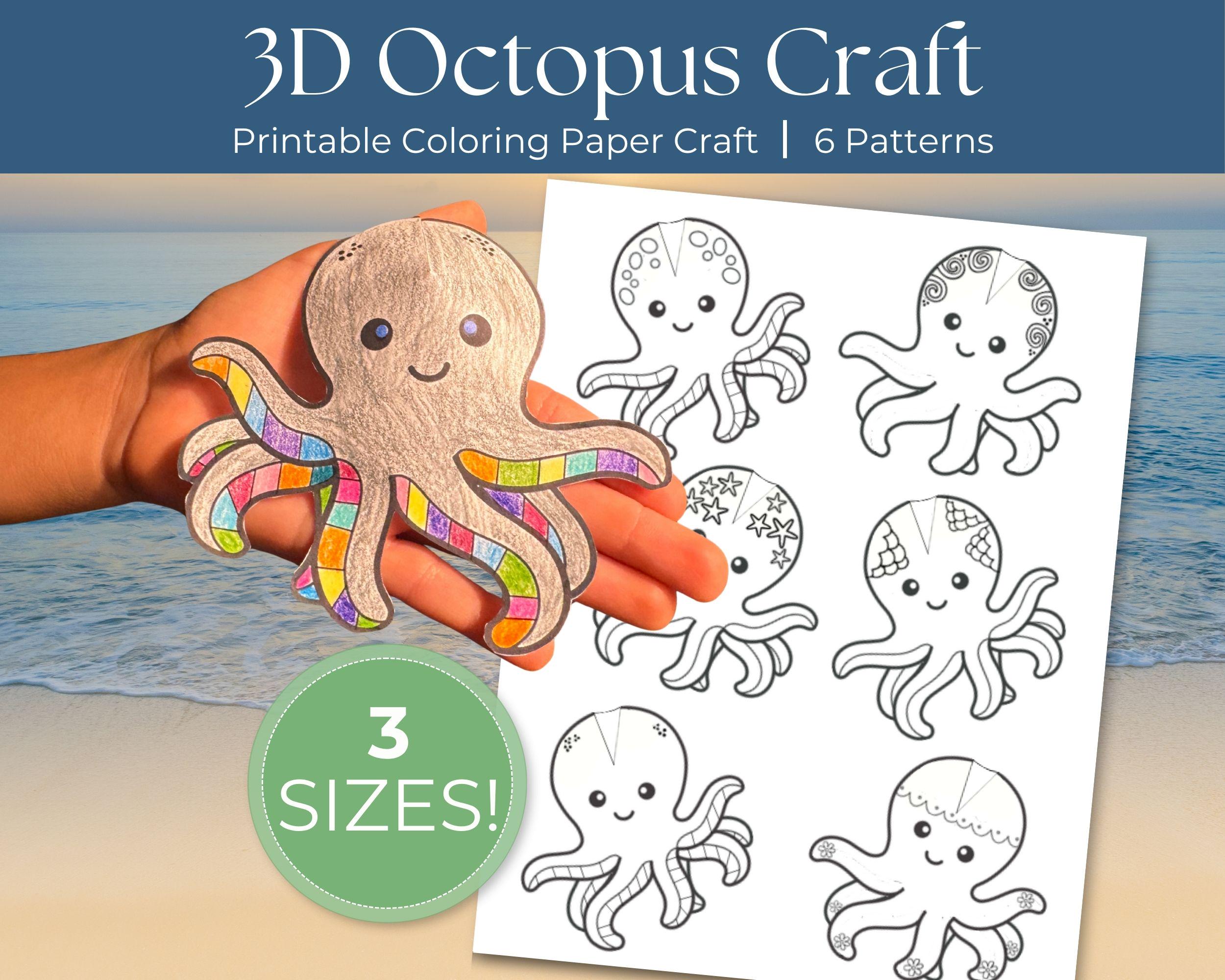 37 Super Cute Sea Turtle Crafts for Kids They Will Love 8 Make an Octopus Printable Activity For Kids, 3D Crafts, Build A…