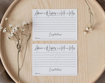 Advice and Wishes Card for Wedding, Well Wishes for Bride & Groom, Marriage Advice Card Ideas, Mr and Mrs Wedding Advice Box, DIY Guest Book