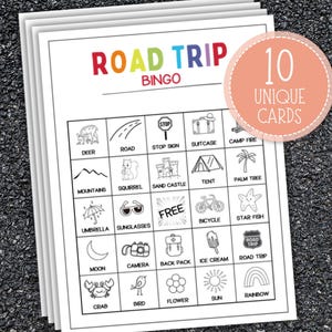 Roadtrip Bingo Game, Printable Road Trip Activities for Kids and Family, Travel Bingo,  Family Road Trip Game, Family Car Ride Activity
