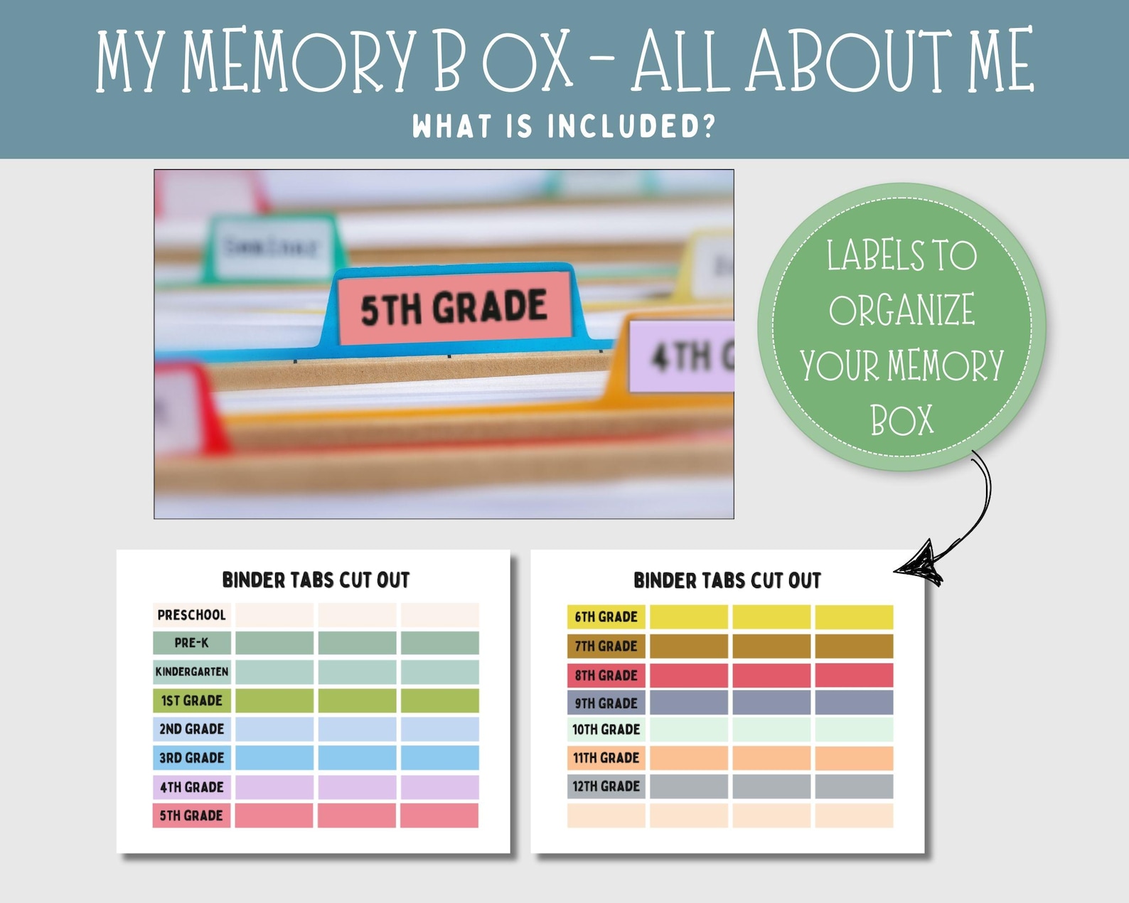School Memory Box File, Printable Kids Interview Questions, First Last ...