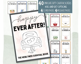 Newlywed Gift Card Book, Wedding Gift Card Holder Bundle, New Marriage Survival Book, Engagement Present, Bridal Shower Gift from Group