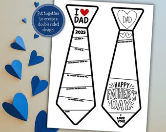 Father's Day Printable - All About My Dad Tie - Etsy